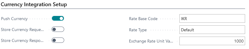 Endpoint currency integration tab